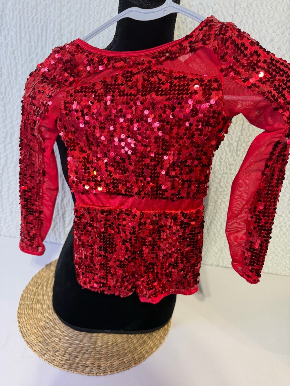 Weissman Red Sequin Performance Top for Girls